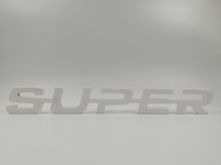 Kunststof Embleem SUPER -  Next Gen uitvoering - Wit