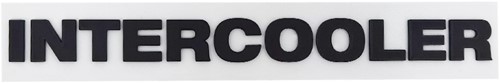 Kunststof embleem intercooler badge wit-zwart