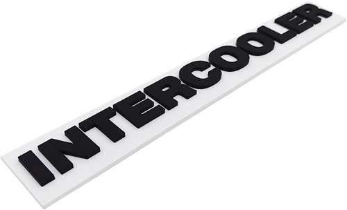 Kunststof embleem intercooler badge wit-zwart-3
