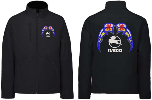 Softshell jas Iveco Embleem met wimpels Limburg