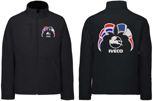 Softshelljacke Iveco Emblem mit Wimpel Niederlande - Frankreich