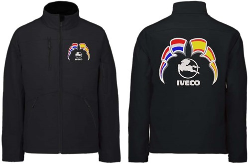 Softshelljacke Iveco Emblem mit Wimpel Niederlande - Spanien