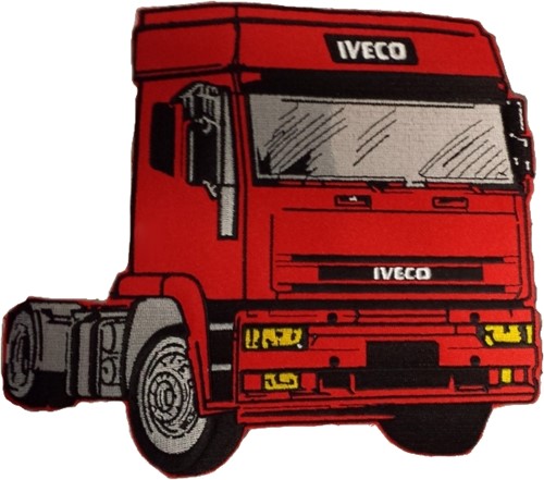 Bügelemblem Iveco rot groß