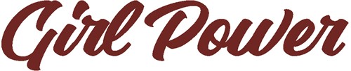 Sticker "Girl Power"  - 25 cm - Bordeauxrood - Nee, buitenzijde plakken