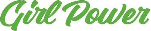 Sticker "Girl Power"  - 35 cm - Groen - Nee, buitenzijde plakken