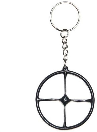 Sleutelhanger 4-spaaks stuur zwart