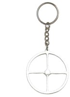 Sleutelhanger 4-spaaks stuur wit