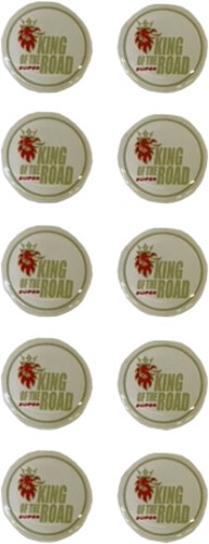 Wheel Nut Cap Stickers King Of The Road - White