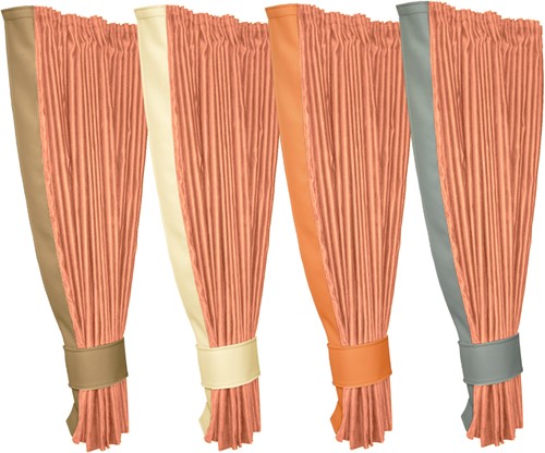 Set Side Curtains Light Orange 0006