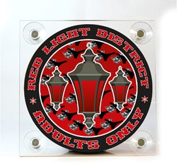Leuchtkasten Red Light District - Adults Only