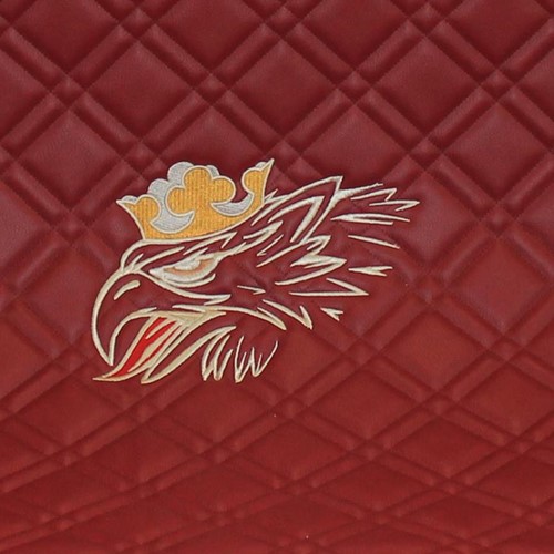 Engine cover Scania bordeauxred stitched Skai-3