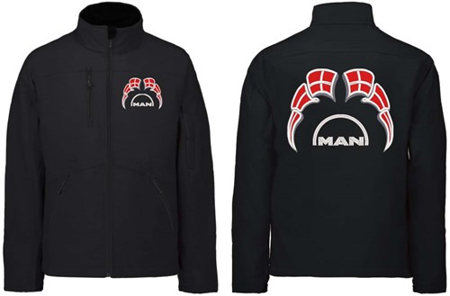 Softshell jacket MAN Emblem with flags Denmark