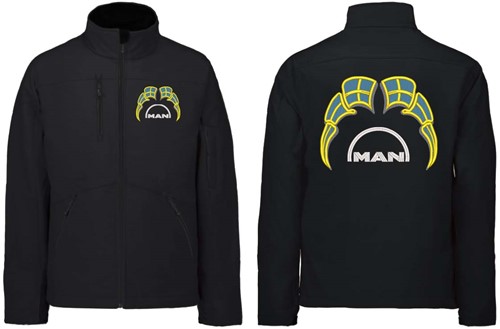 Softshell jas MAN Embleem met wimpels Zweden