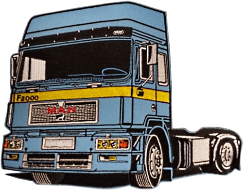 Bügelemblem MAN blau groß