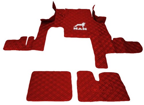 Engine cover and Floor mats MAN TGX -2017 Red