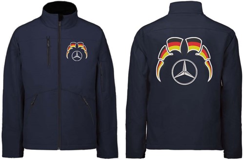 Softshell jacket Mercedes Emblem with flags GerMercedesy-3