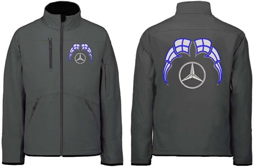 Softshelljacke Mercedes Emblem mit Wimpel Finnland-2