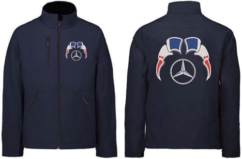 Softshell jacket Mercedes Emblem with flags France-3