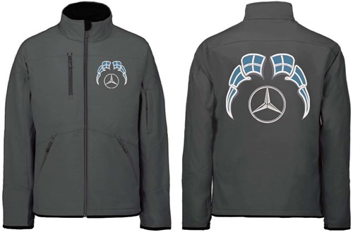 Softshell jacket Mercedes Emblem with flags Greece-2