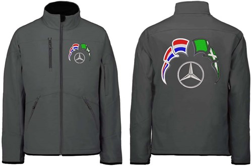 Softshell jas Mercedes Embleem met wimpels Nederland - Achterhoek-2