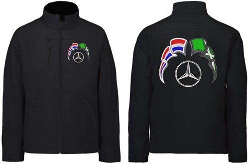 Softshell jas Mercedes Embleem met wimpels Nederland - Achterhoek