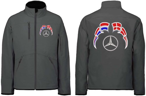 Softshell jas Mercedes Embleem met wimpels Nederland - Denemarken-2