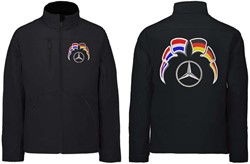 Softshell jas Mercedes Embleem met wimpels Nederland - Duitsland