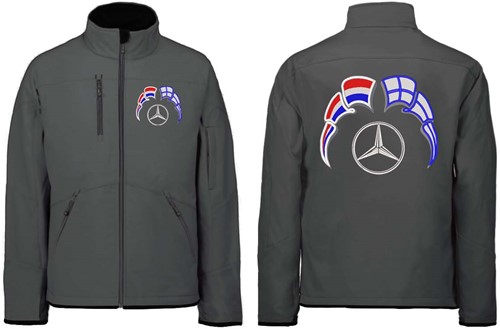 Softshell jacket Mercedes Emblem with flags Netherlands - Finland-2