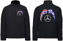 Softshelljacke Mercedes Emblem mit Wimpel Niederlande - Finnland