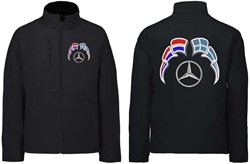 Softshelljacke Mercedes Emblem mit Wimpel Niederlande - Griechenland