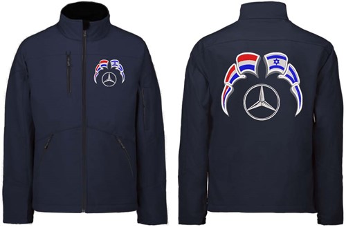 Softshell jacket Mercedes Emblem with flags Netherlands - Israel-3