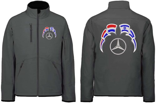 Softshell jacket Mercedes Emblem with flags Netherlands - Israel-2