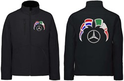 Softshelljacke Mercedes Emblem mit Wimpel Niederlande - Italien