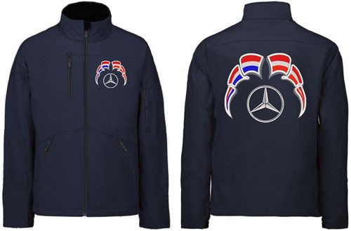 Softshelljacke Mercedes Emblem mit Wimpel Niederlande - Österreich-3