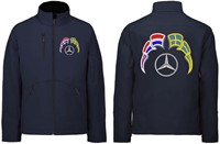 Softshelljacke Mercedes Emblem mit Wimpel Niederlande - Schweden-3