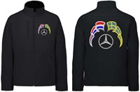 Softshelljacke Mercedes Emblem mit Wimpel Niederlande - Schweden