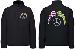 Softshell jas Mercedes Embleem met wimpels Nederland - Zweden