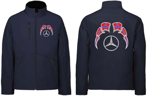 Softshelljacke Mercedes Emblem mit Wimpel Norwegen-3