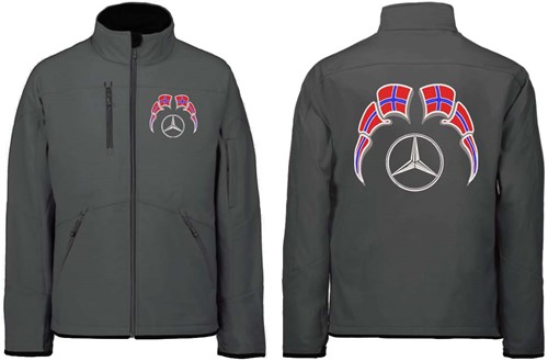 Softshell jas Mercedes Embleem met wimpels Noorwegen-2
