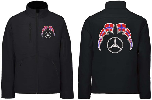 Softshelljacke Mercedes Emblem mit Wimpel Norwegen
