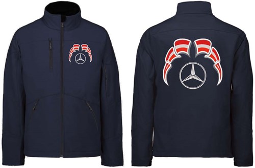 Softshelljacke Mercedes Emblem mit Wimpel Österreich-3