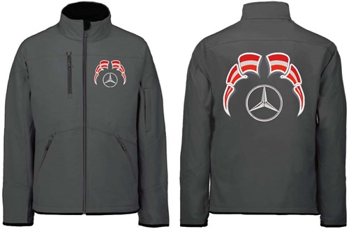 Softshelljacke Mercedes Emblem mit Wimpel Österreich-2