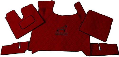 Motortunnel und Fußmatten MAN TGX 2020 Bordeauxrot