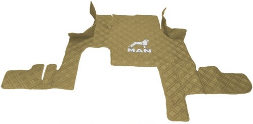 Engine cover MAN TGX 2017- beige stitched Skai