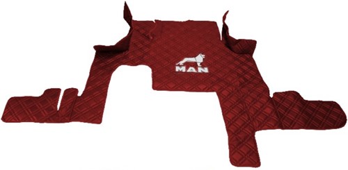 Engine cover MAN TGX 2017- bordeauxred stitched Skai