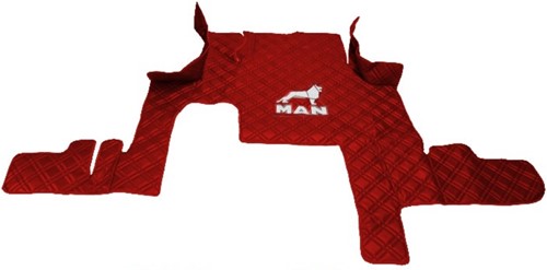 Engine cover MAN TGX 2020- red stitched Skai