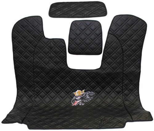 Engine cover Scania black stitched Skai