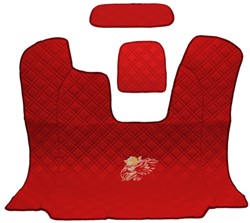 Engine cover Scania red stitched Skai