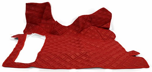 Engine cover Volvo red stitched Skai