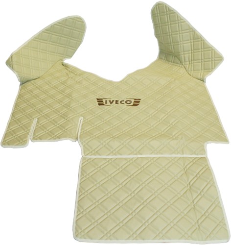 Engine cover Iveco Stralis / Hi-Way from 2013 beige stitched Skai